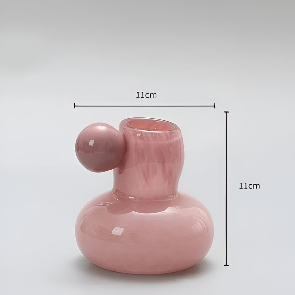 Celestial Nordic Glass Candle Holder Pink