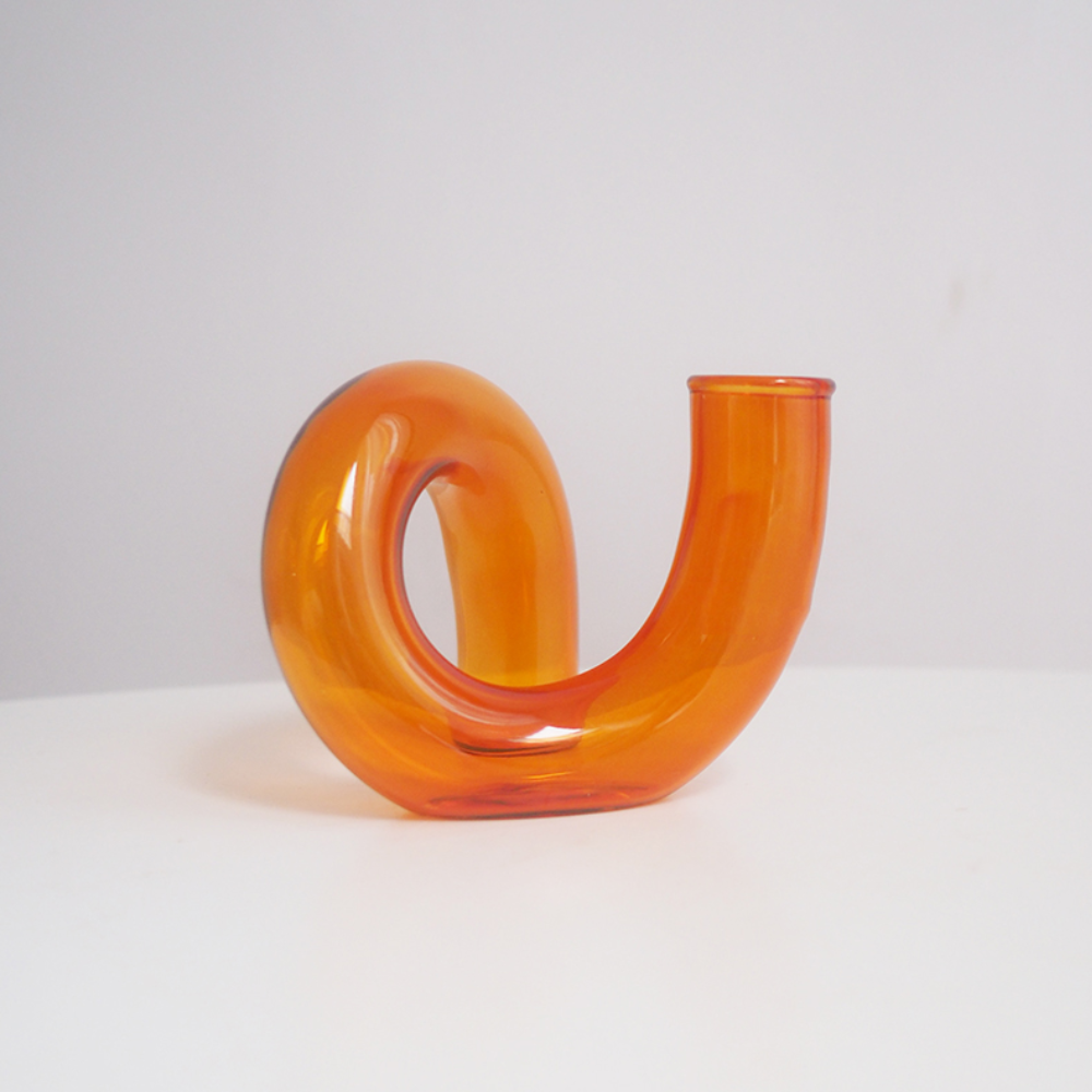 Nordic Twist Flower Vase Orange