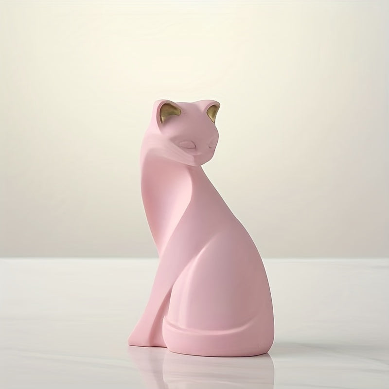 Nordic Whiskers™ - Home Décor Cat Pink Sitting Pose