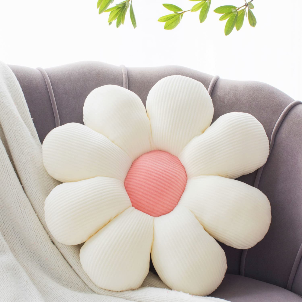 Petal Plush Pillows Small (37cm x 37cm 14.6in x 14.6in) White
