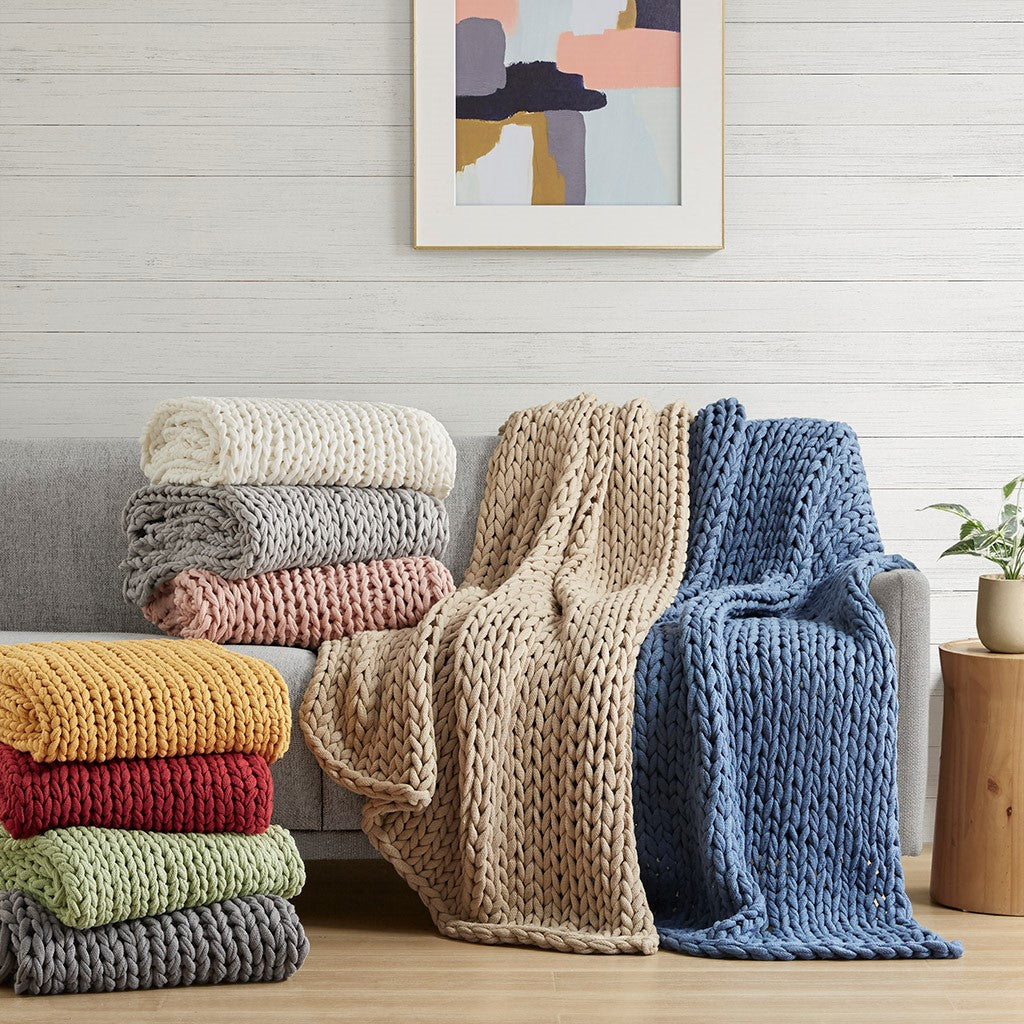 Chunky Double Knit Handmade Throw Blanket