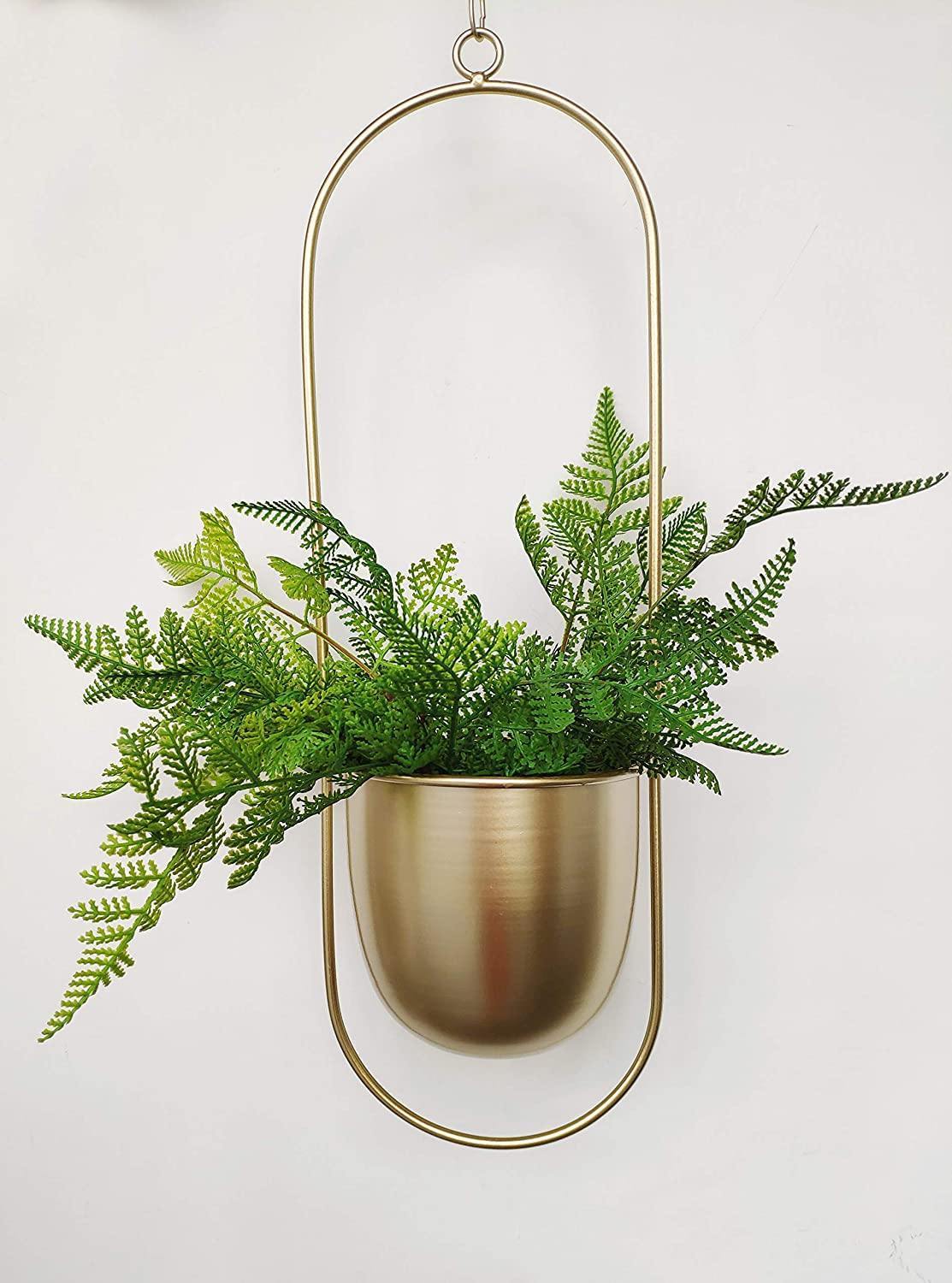 AeroHalo™ - Metal Hanging Planter Gold Oblong