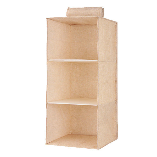 Hanging Closet Organizer - Shelf Storage 3 Layer Beige