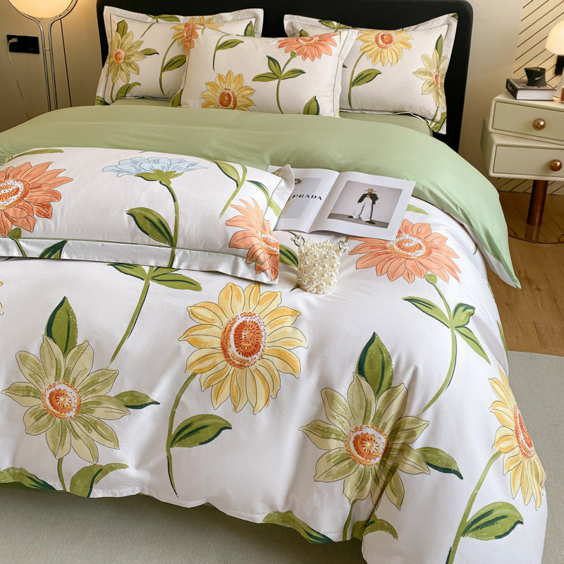 Cotton Floral Bedding Set (4PCS) Sunflower Fields
