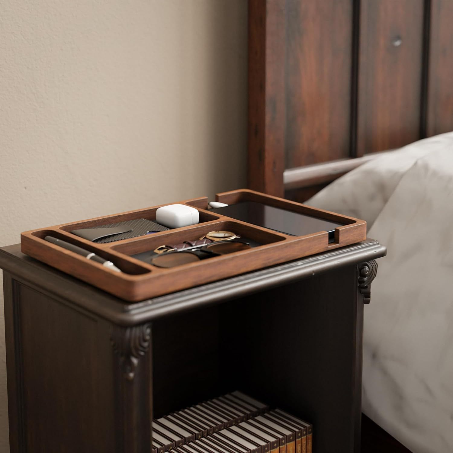 Alder Wood Desk Organizer Tray