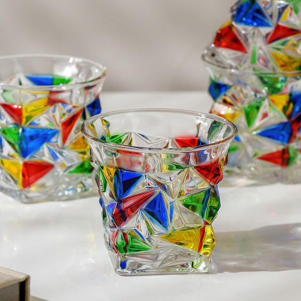 Colorful Crystal Glasses 4 Pcs