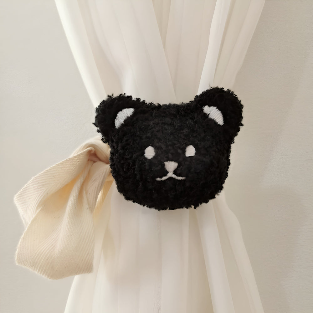 Teddy Bear Curtain Straps Jet Black