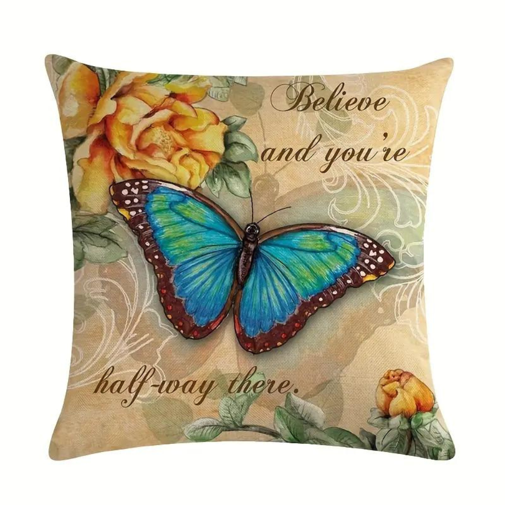 Rustic Butterfly Cushion Covers Blue Meadows