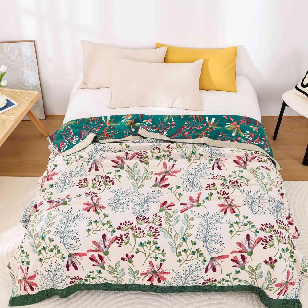 Wildflower Whisper Blanket White 79"x90"