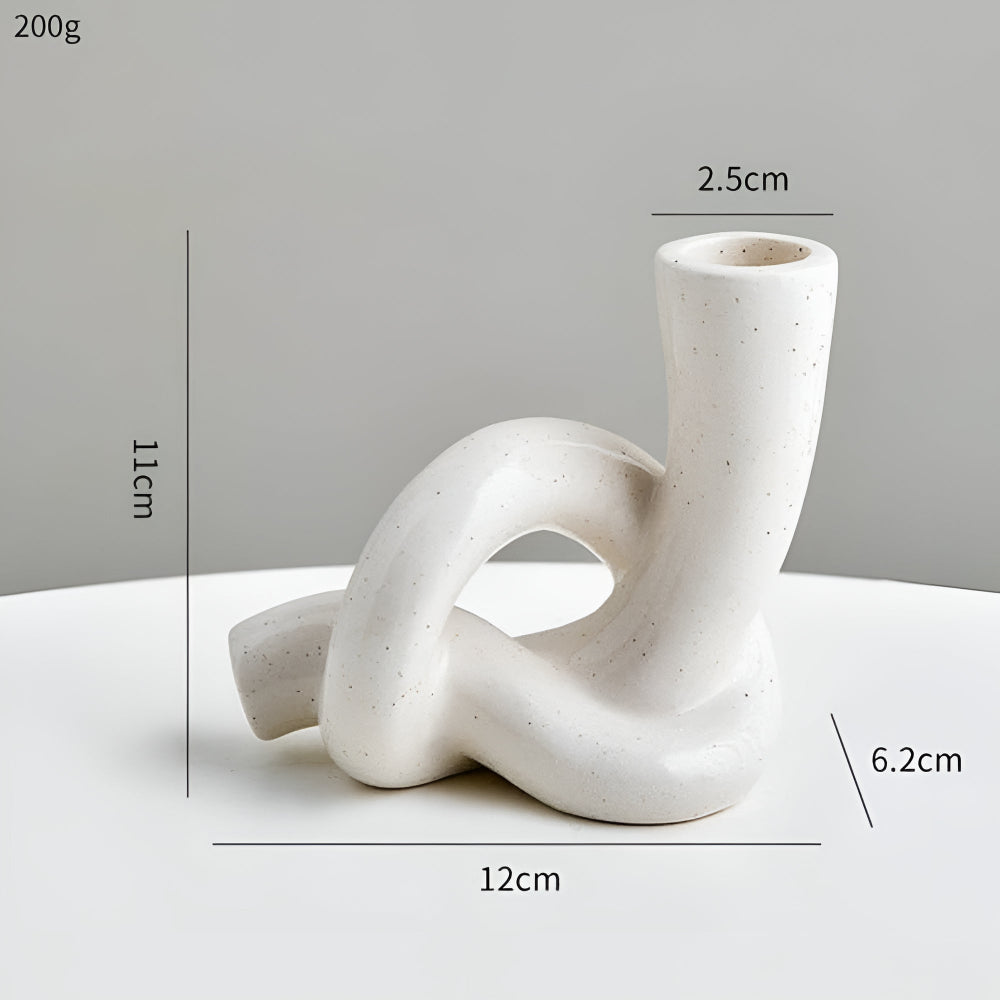 Knot Ceramic Candle Holder Long