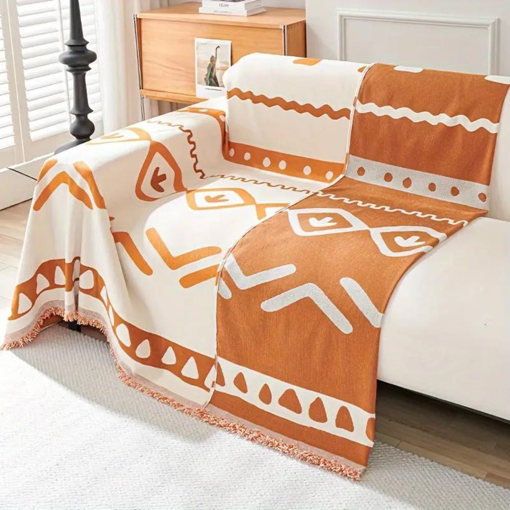 Bohemian Reversible Sofa Cover Orange