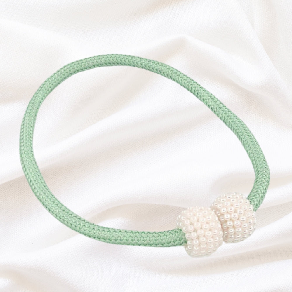 Magnetic Pearl Curtain Tie Back | 2pcs Set Mint Green