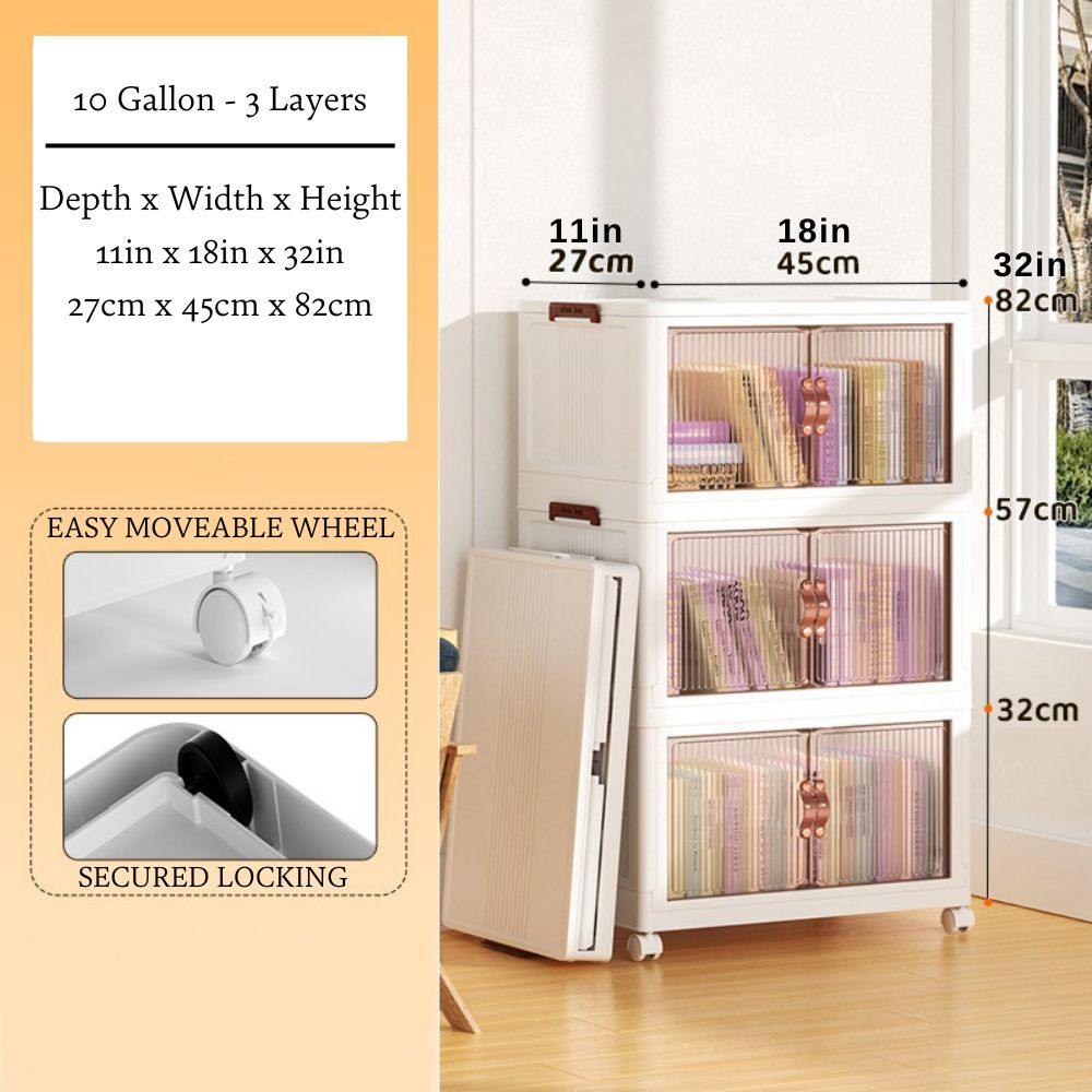 Stackable Storage Bins 3 Layers 10 Gallon