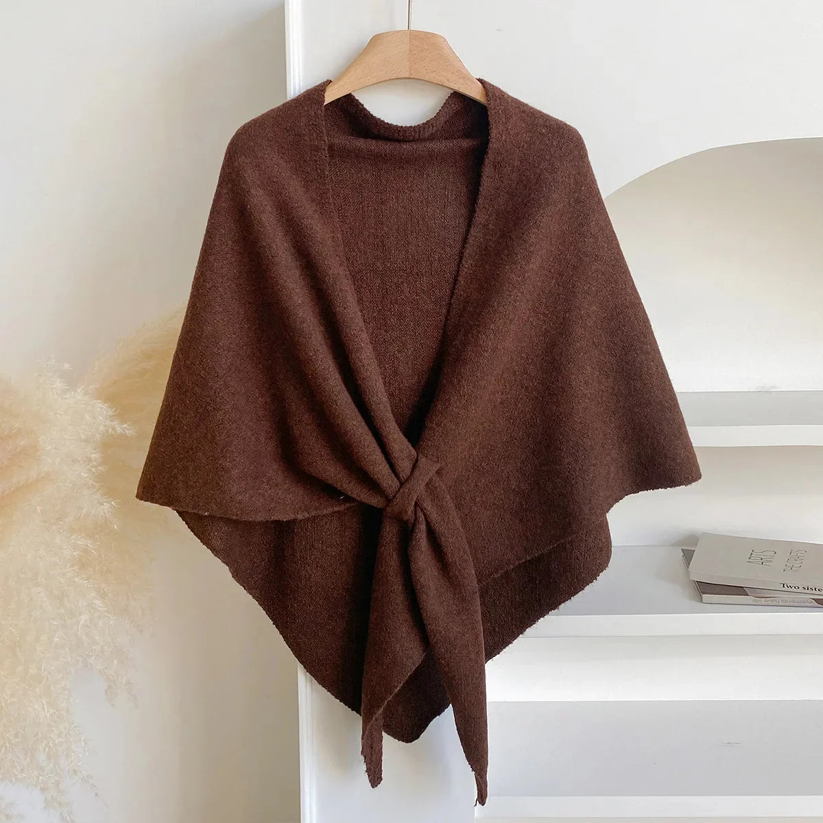 Liora Fleece Shawl Brown One Size