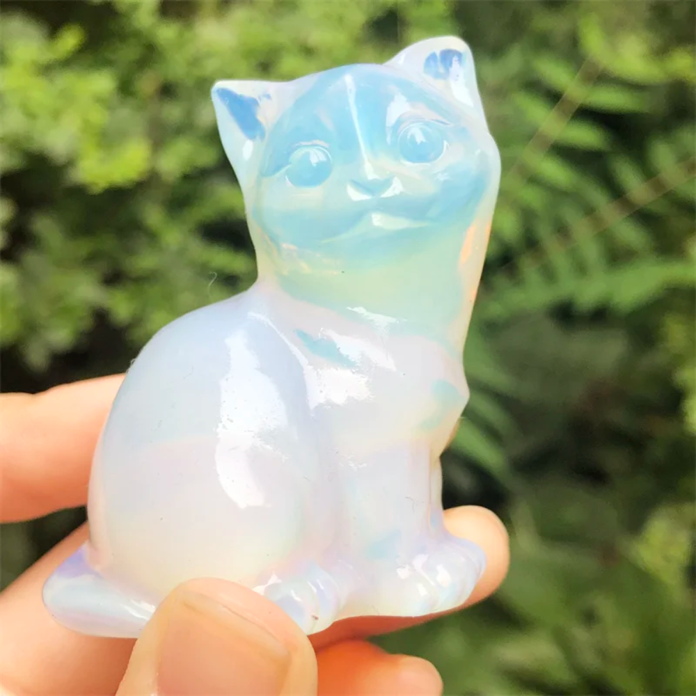 Crystal Kitten Statue Opal
