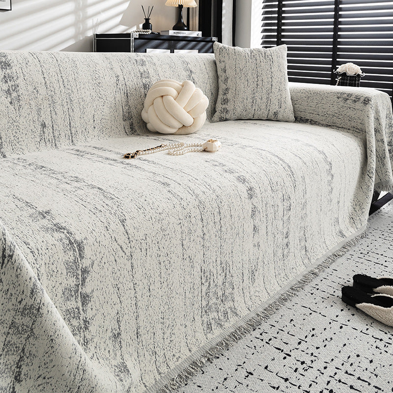 Modern Chenille Couch Cover for Protection & Style Gray