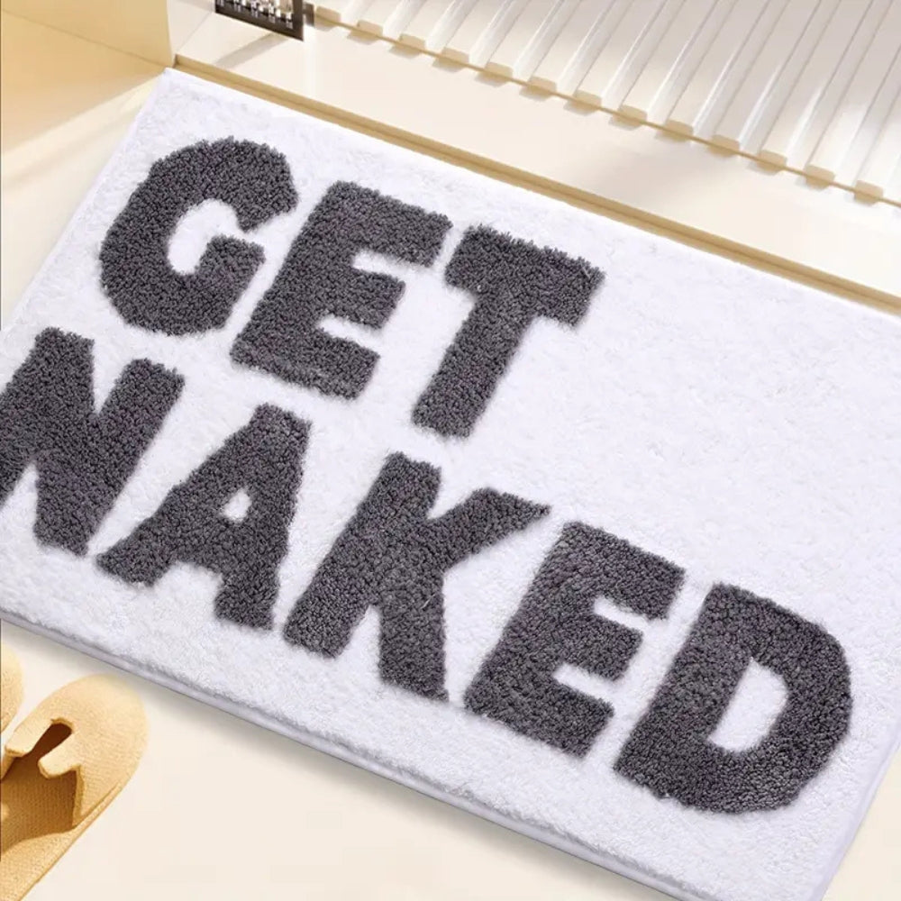 "Get Naked" Funny Bathroom Mat Naked Bold