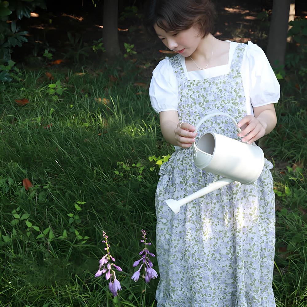 Pastoral Charm Pure Cotton Apron Blue