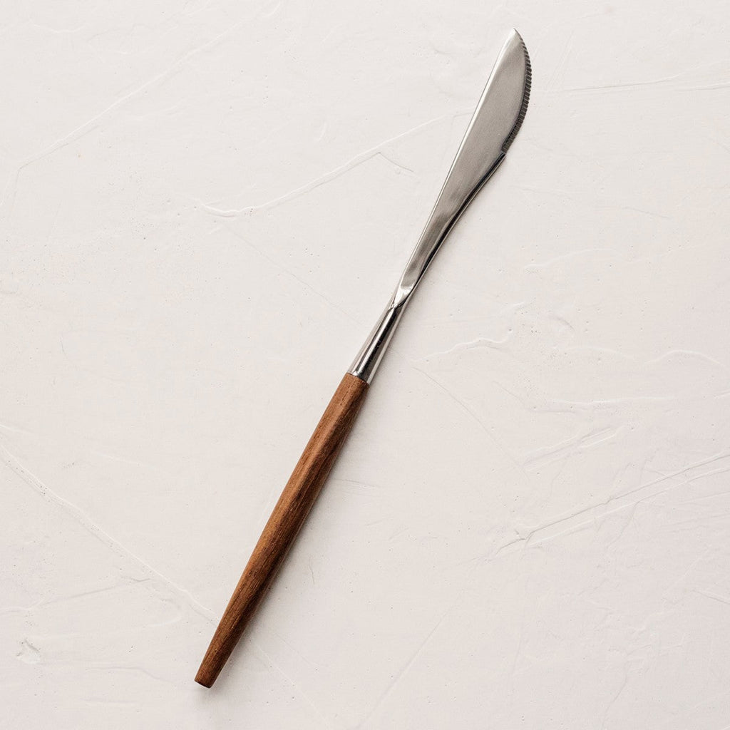 Stainless Steel Flatware Set - 18/10 High Quality with Wood Handle