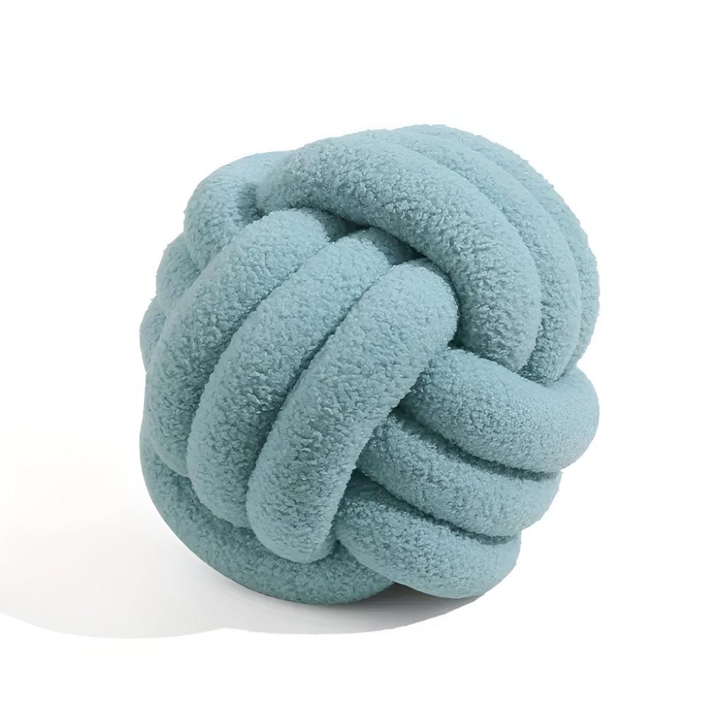 Knotted Boucle Cushion Light Blue