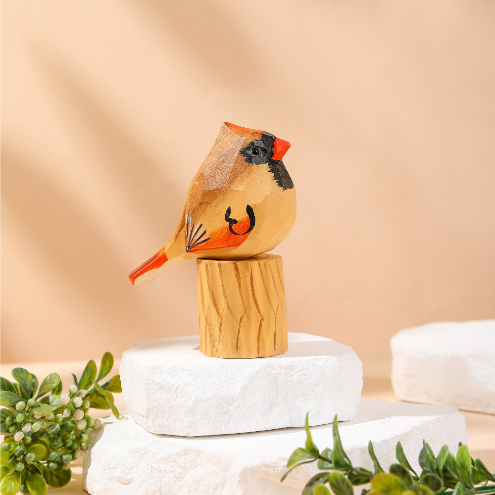 Miniature Bird Figurines Female Cardinal