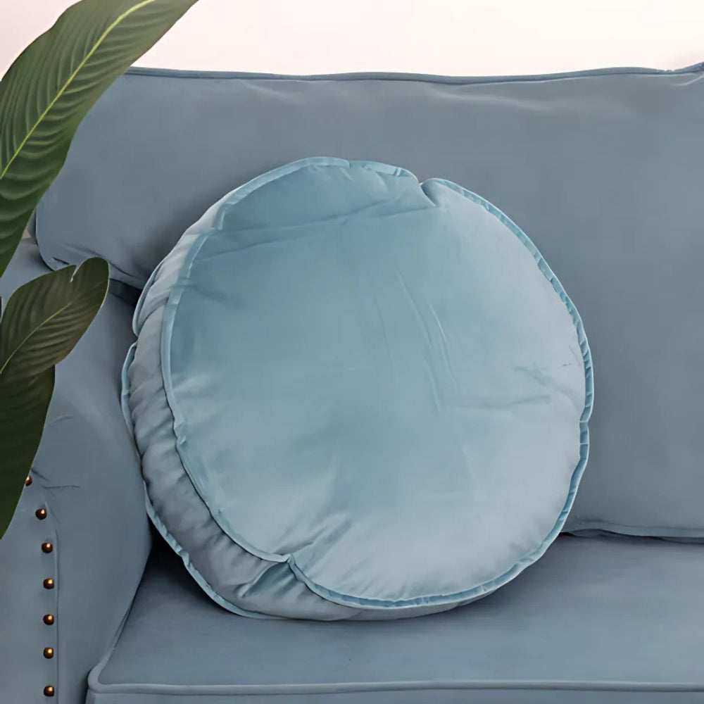 Lavish Velvet Round Cushion Sky 20" (Diameter)