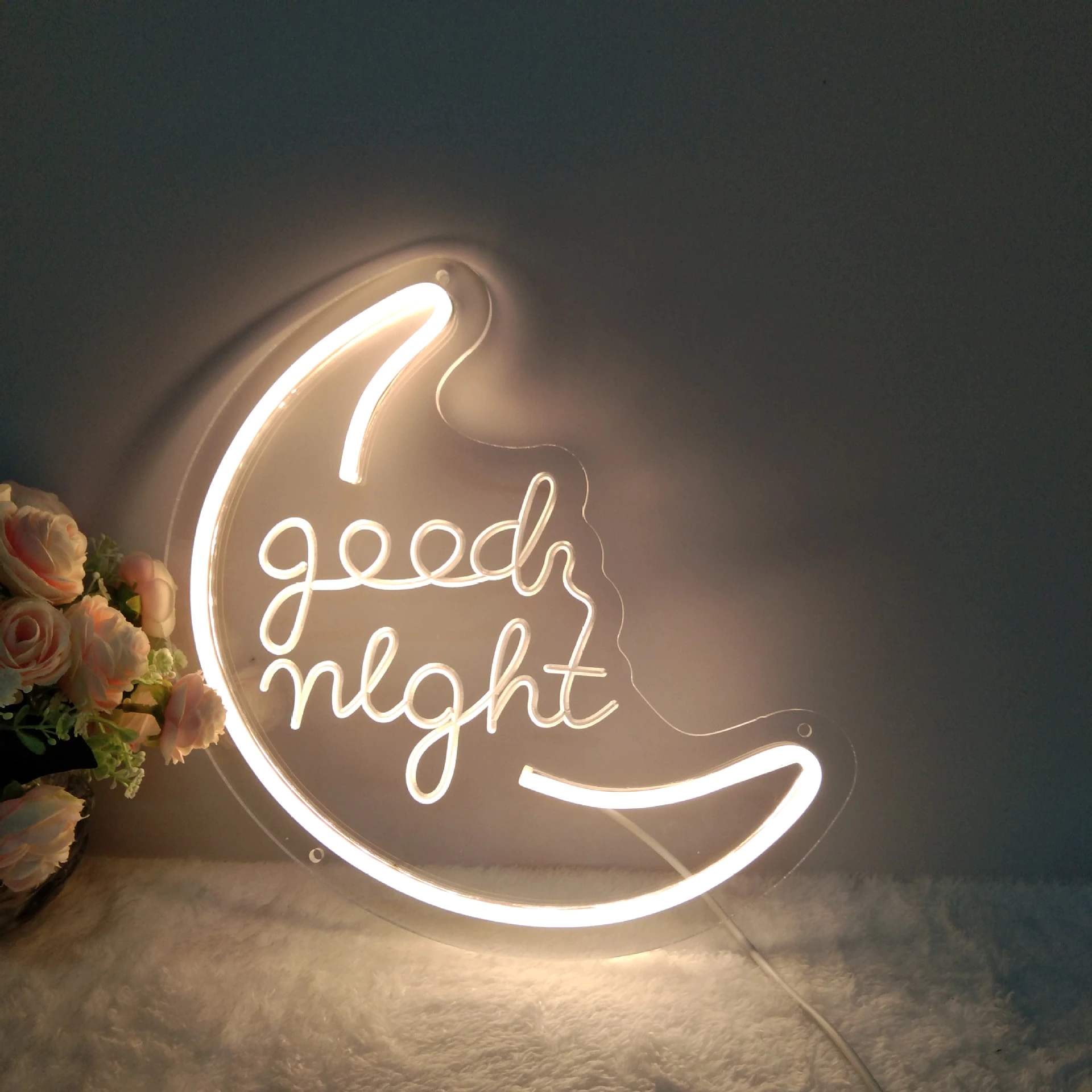 Aesthetic Neon Sign Good Night Warm White