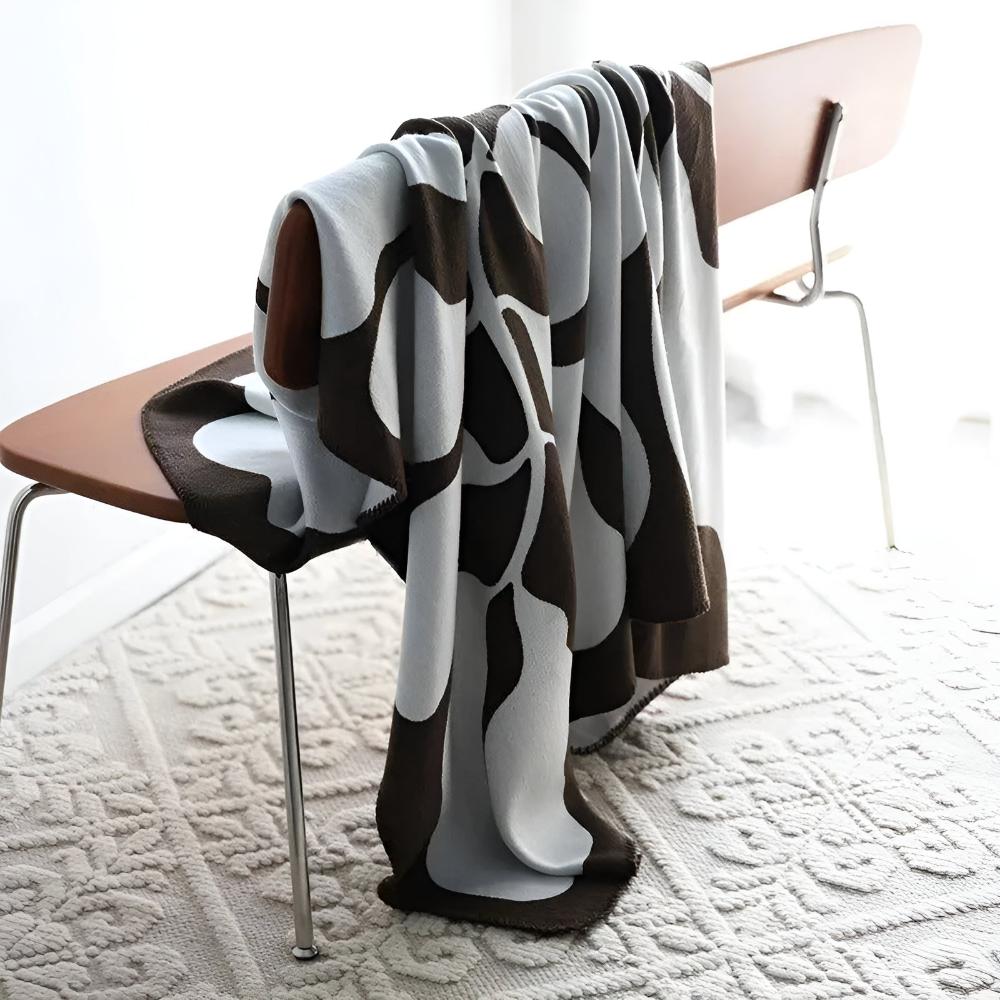 Abstract Pattern Acrylic Blanket Coffee