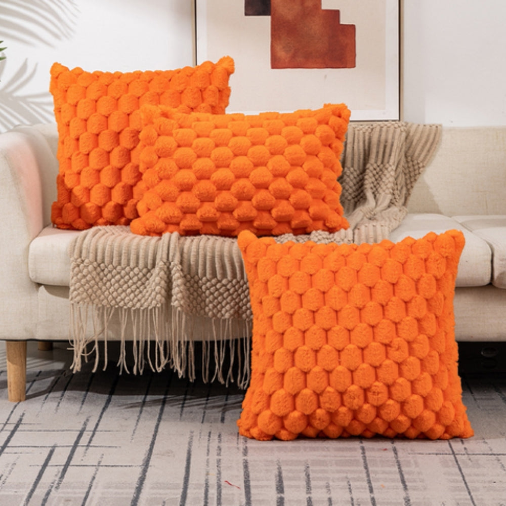 Plush Marshmallow Cushion Cover Orange