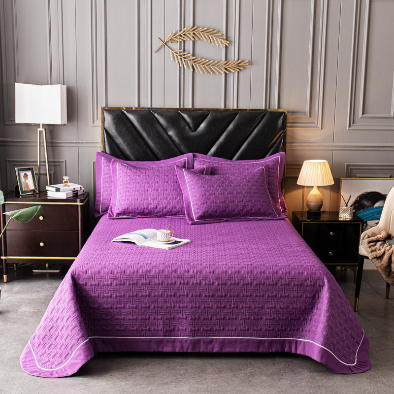 3-Piece Quilted Bedspread Purple