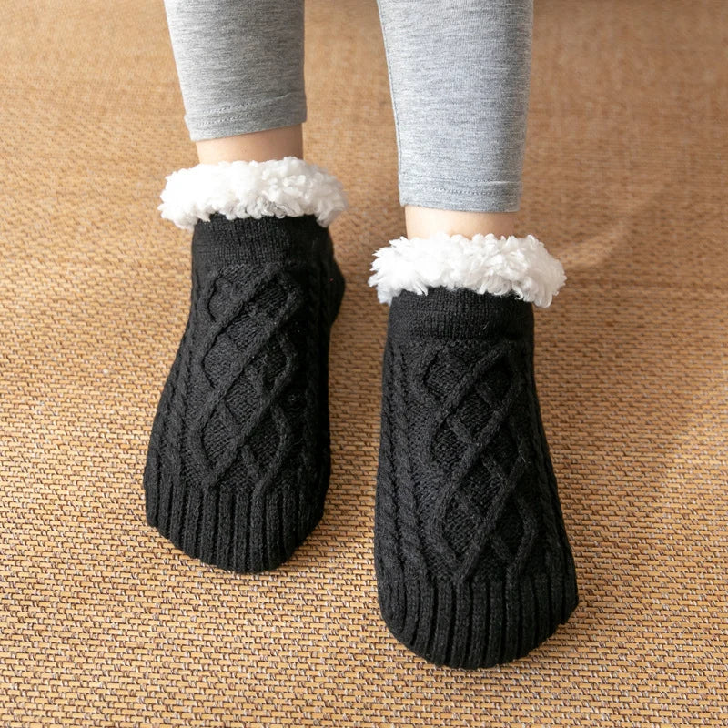 Super Warm Thick Fleece Winter Socks Black