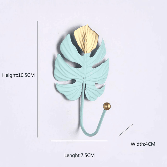 Nature's Foliage Metal Wall Hooks PowderBlue Palm