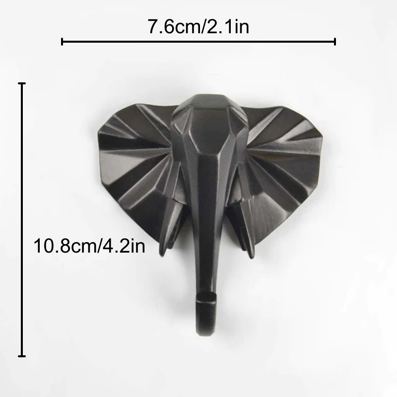 Oriental Animal Hooks Black Elephant