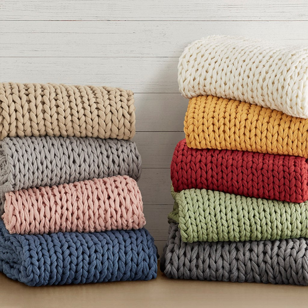 Chunky Double Knit Handmade Throw Blanket