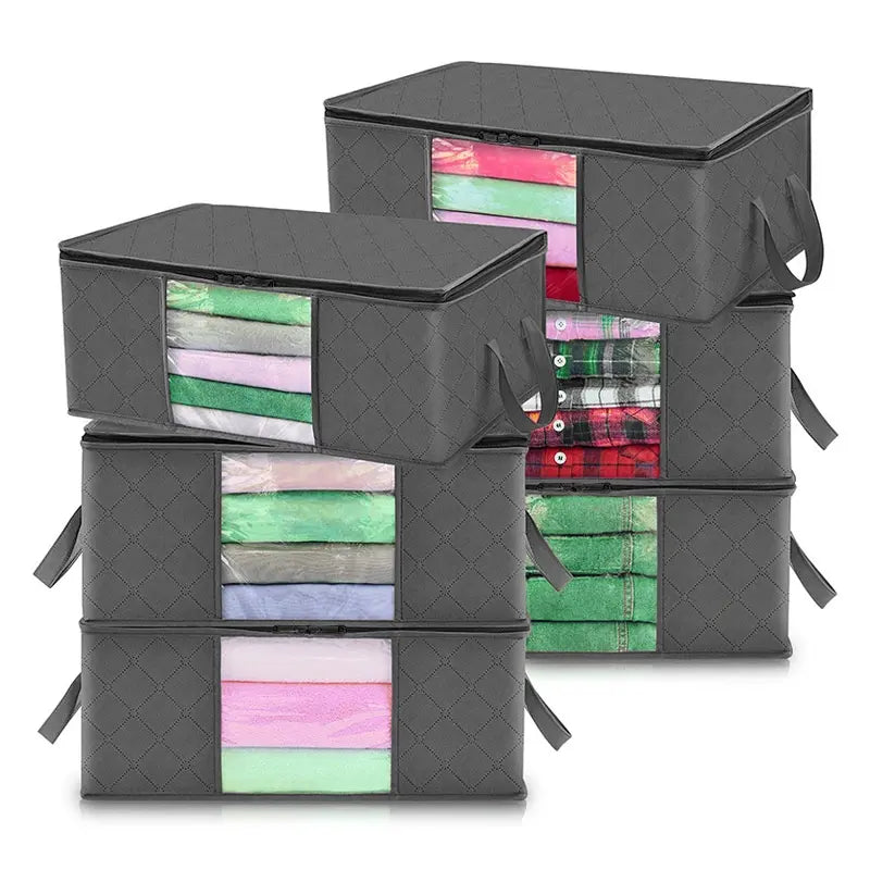 Foldable Clothes Storage Bag Organizer 16 Gallons 6 Pieces