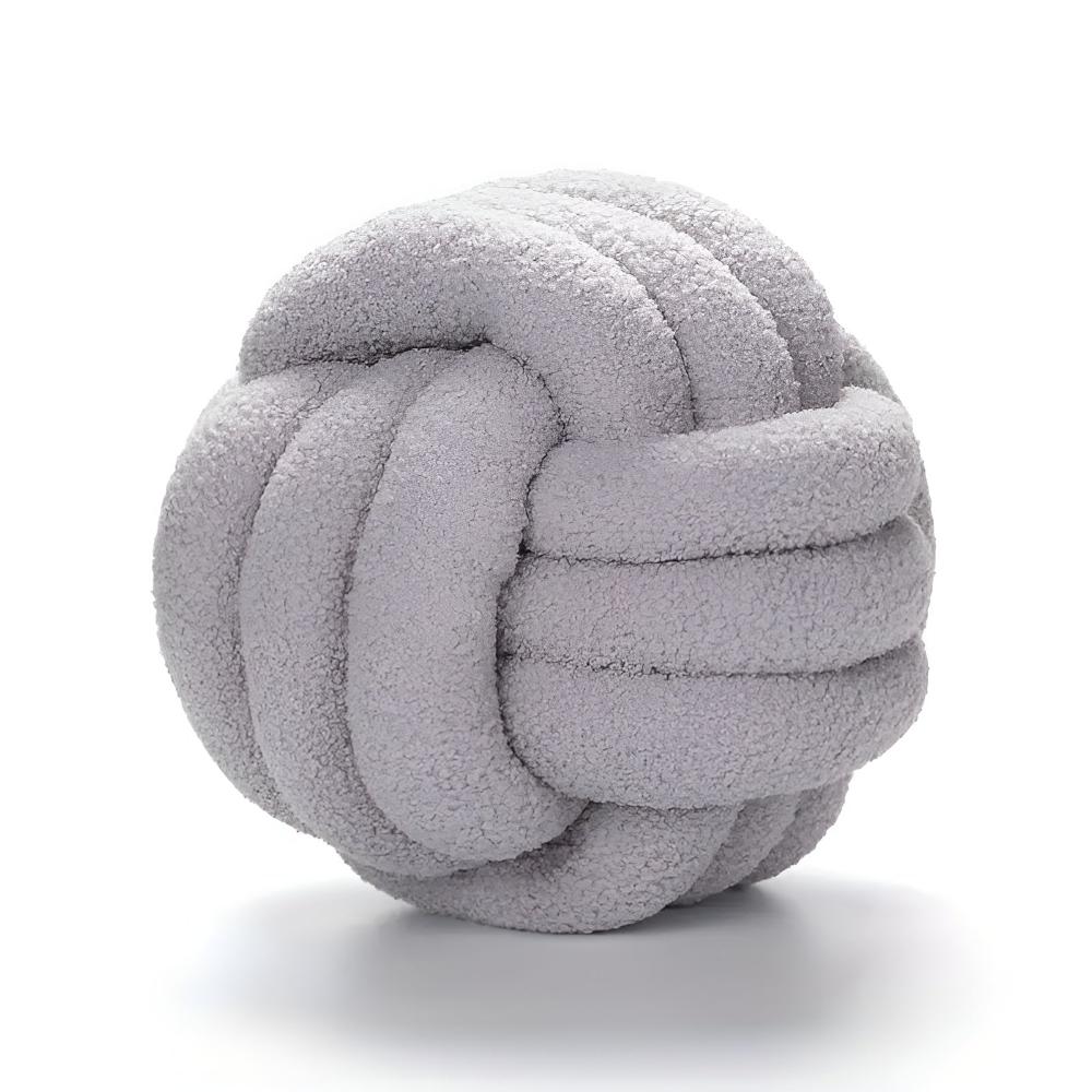 Knotted Boucle Cushion Light Gray
