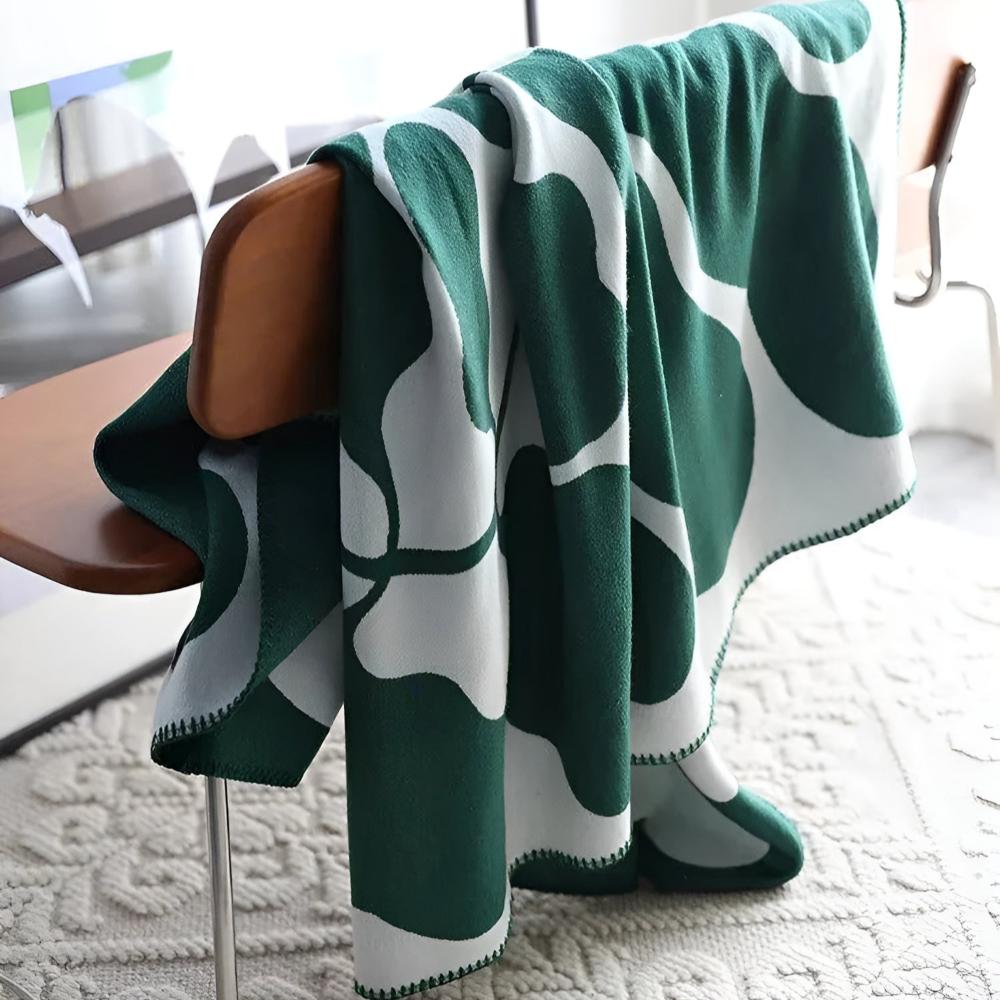 Abstract Pattern Acrylic Blanket Seafoam