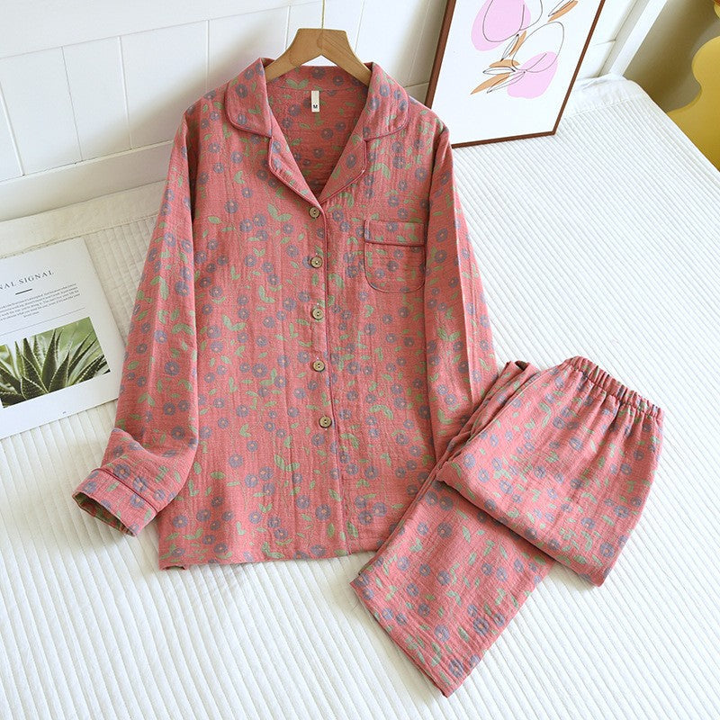 Women's Cotton Pajama Set - Top & Trousers