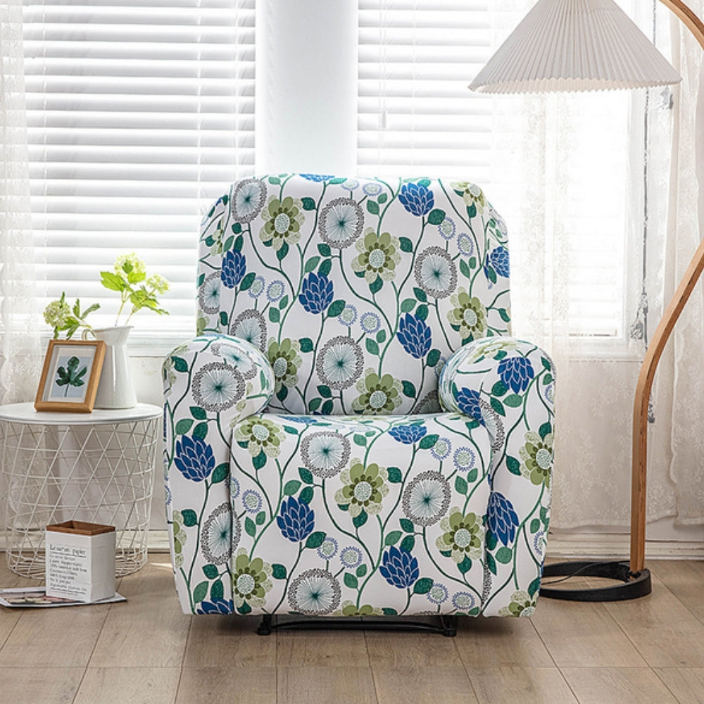 Floral Recliner Sofa Cover Gardenia