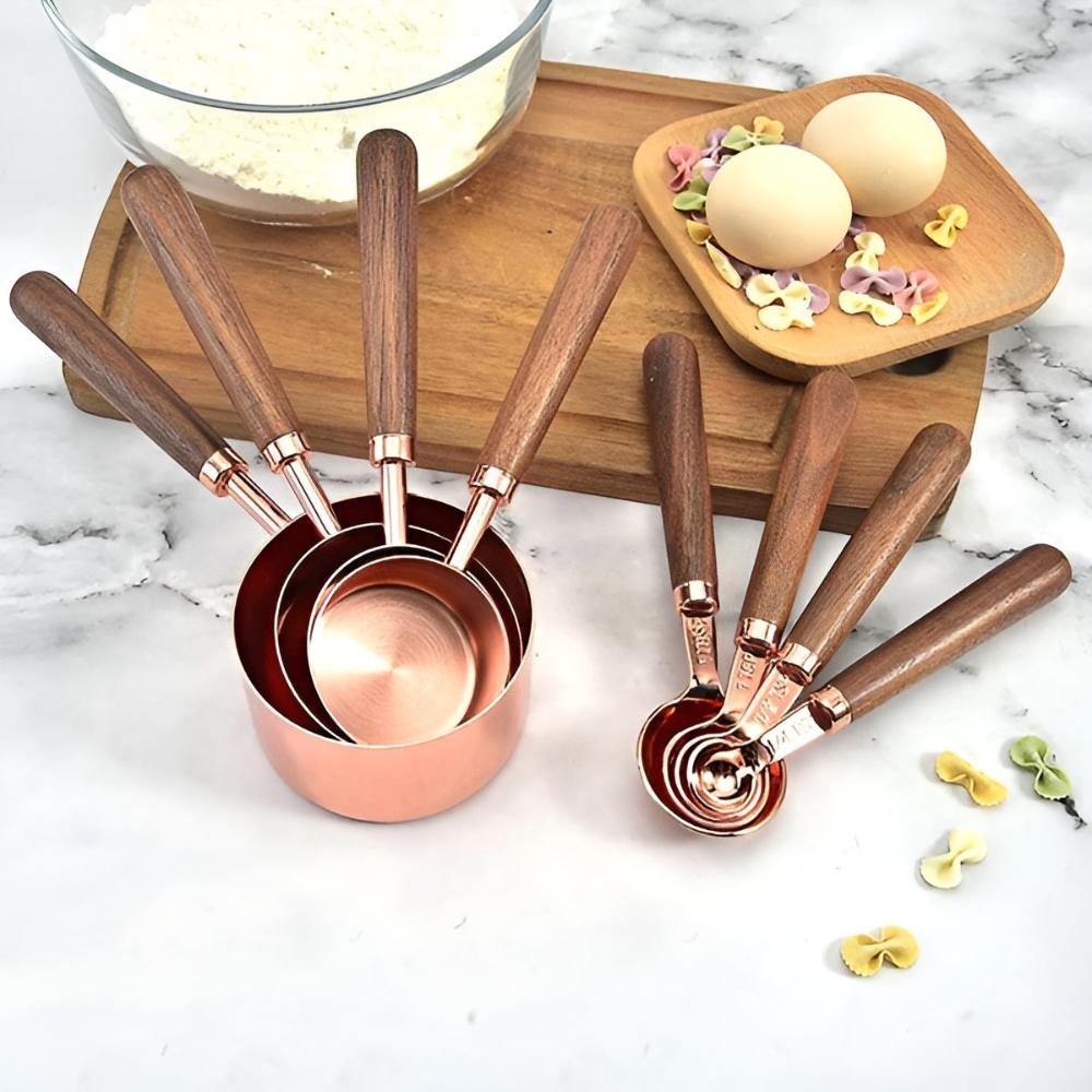 Gleam Copper Measuring Set Cups and Spoon