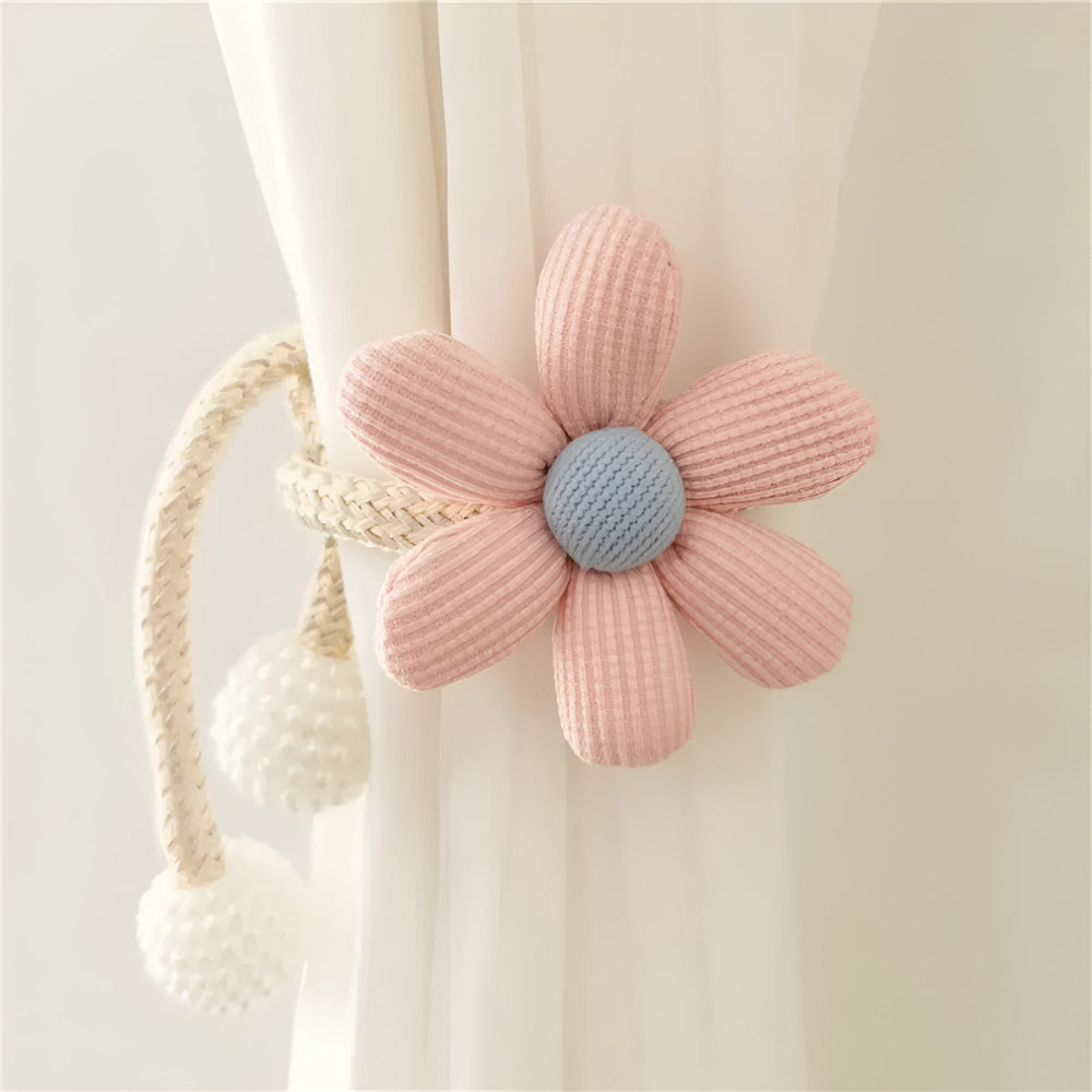 Whimsical Flower Curtain Tie Back Blush Pink
