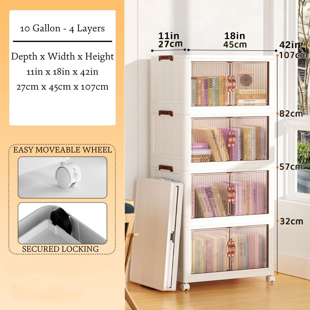 Stackable Storage Bins 4 Layers 10 Gallon