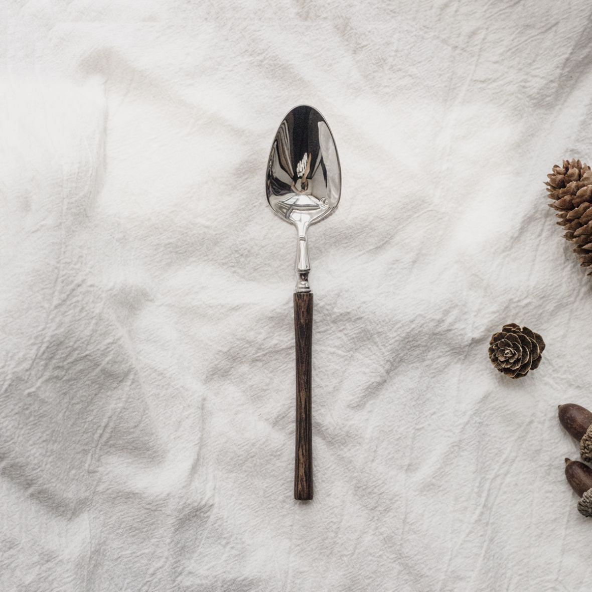 Vintage Walnut Wood Handle Flatware Set
