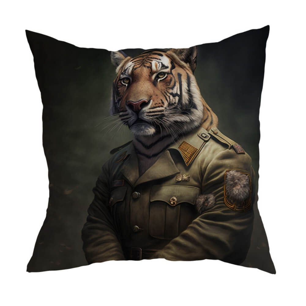 Military Animals Cushion Cover Tiger Star
