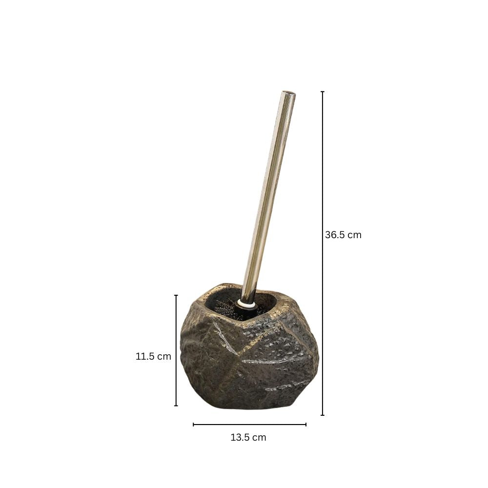 Retro Stone Ceramic Toilet Brush Charcoal Bronze