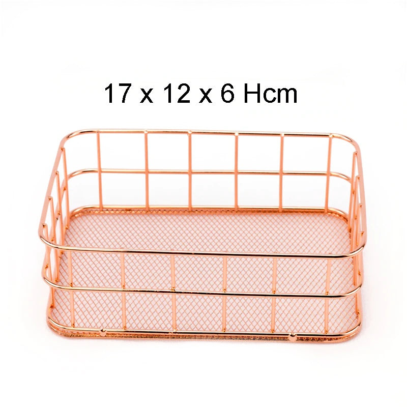 Aesthetic Rose Gold Beauty Basket Small Basket