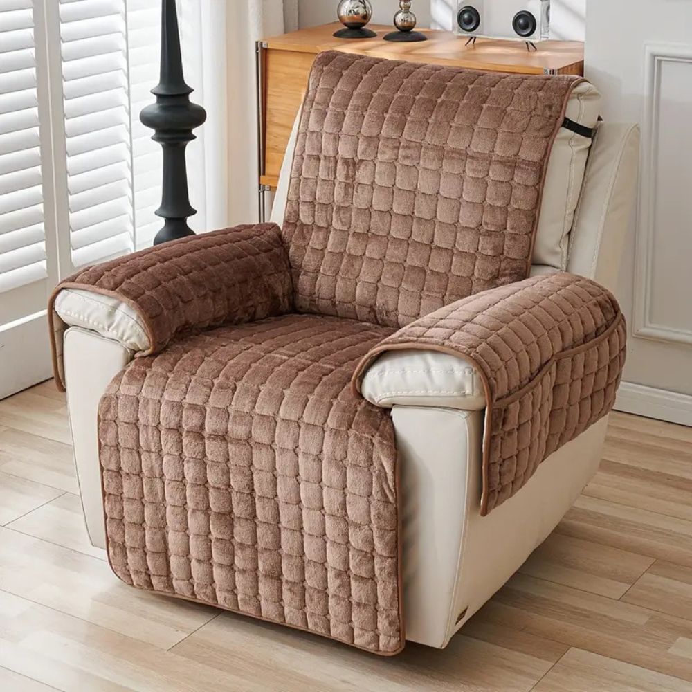 Snug Grid Recliner Cover Mocha