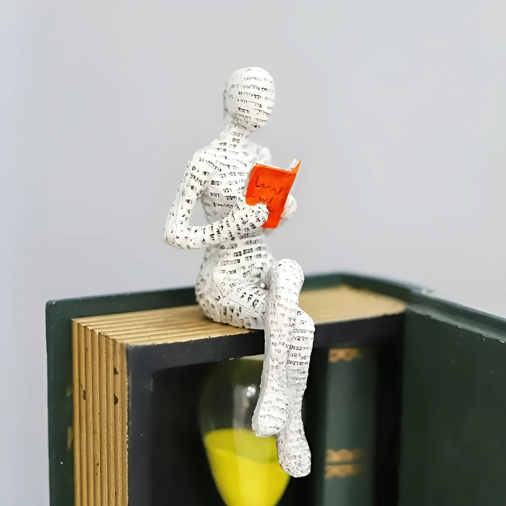 Woman Reading Shelf Decoration Reflective Reader