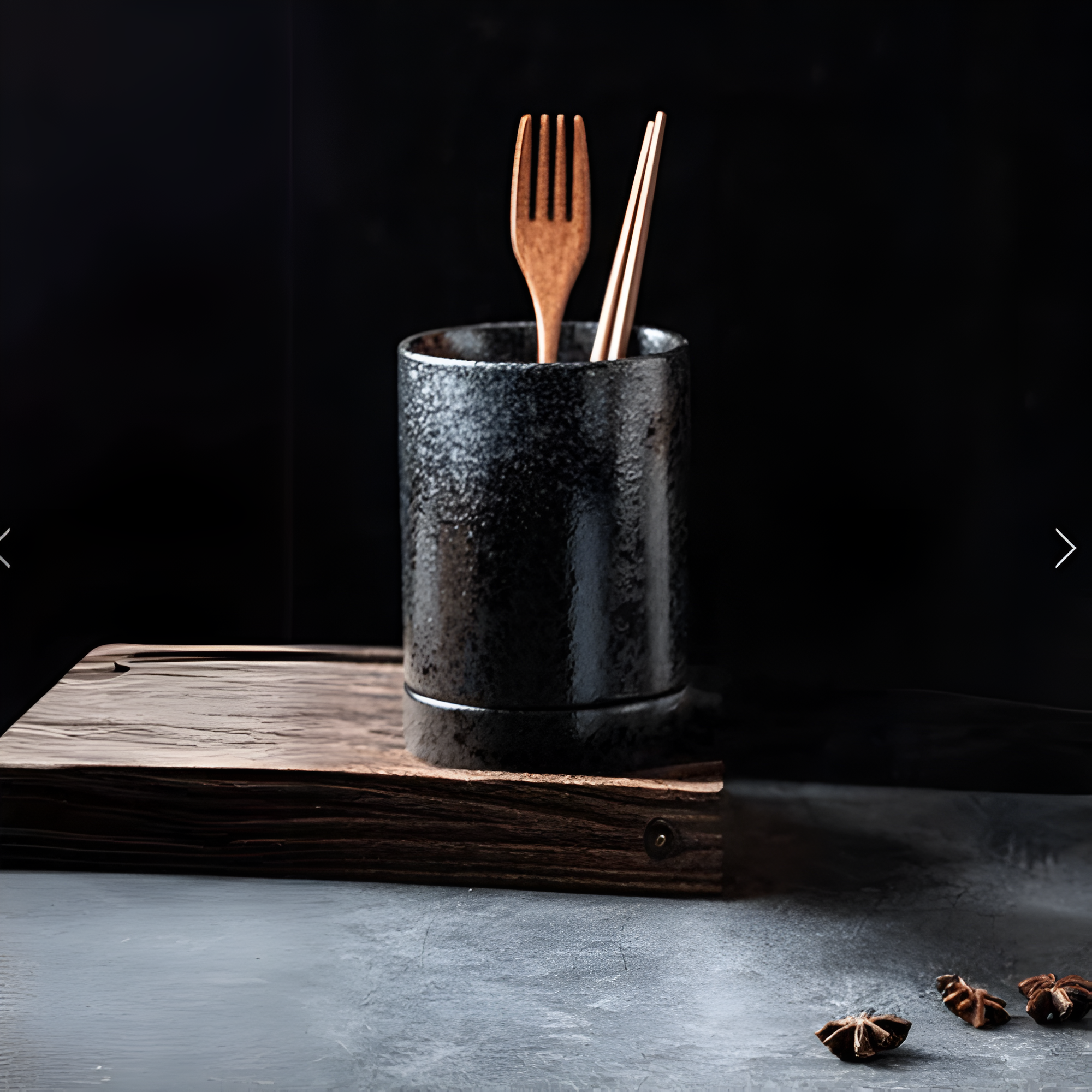 Japanese Style Utensil Holder Dark Gray Blend