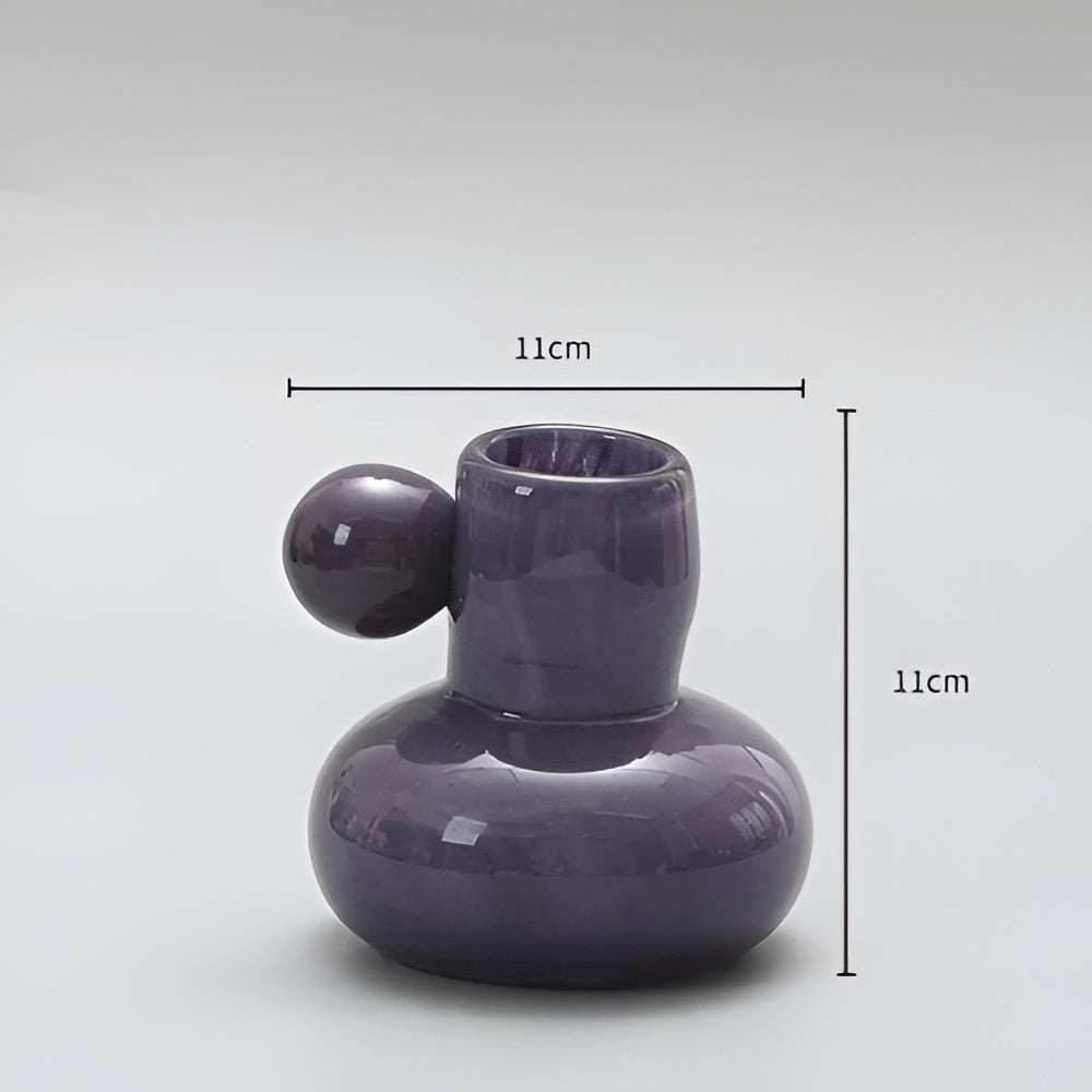Celestial Nordic Glass Candle Holder Purple